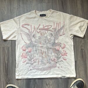 Sugarhill Graphic Crewneck Tee in Cream with Pink Artwork